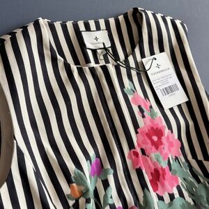 New with tags - Tuckernuck Striped Floral Mini Dress | Size 8 | Black White